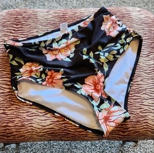 High waist floral bikini bottoms NWOT